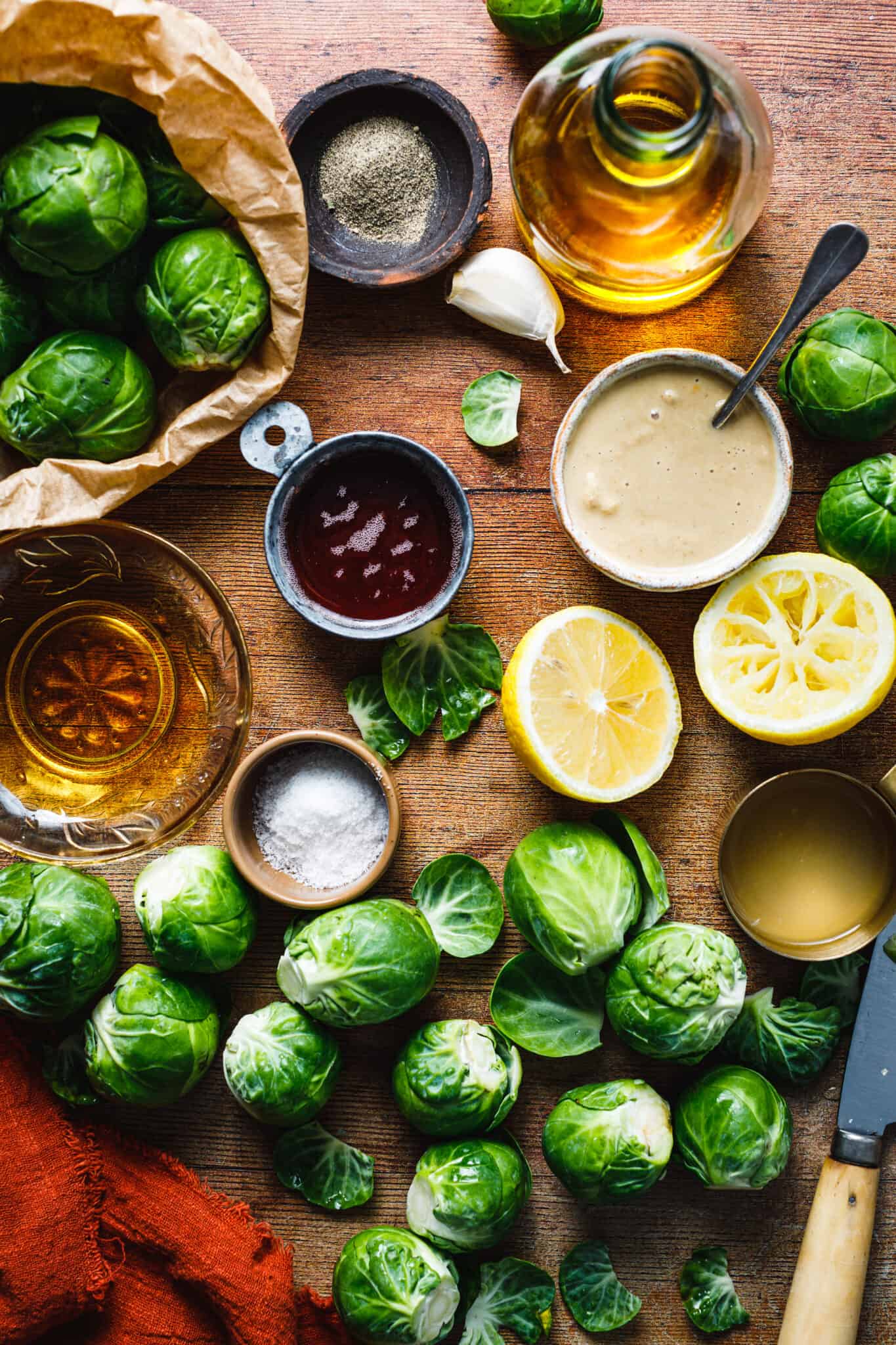 GlutenFree Smashed Brussels Sprouts with Lemon Tahini Dressing