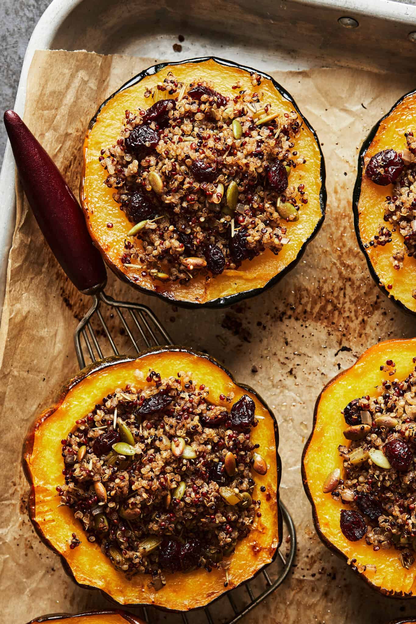 Quinoa Stuffed Acorn Squash Kalejunkie