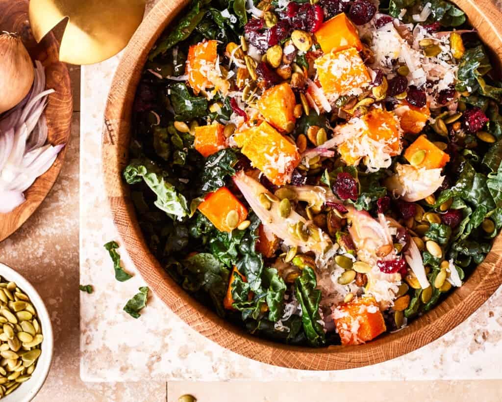 Hearty Kale Salad with Dijon Vinaigrette Kalejunkie