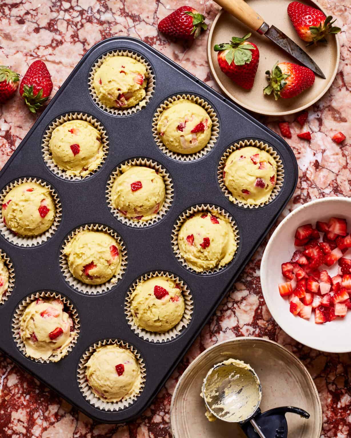 Simple Strawberry Muffins Kalejunkie