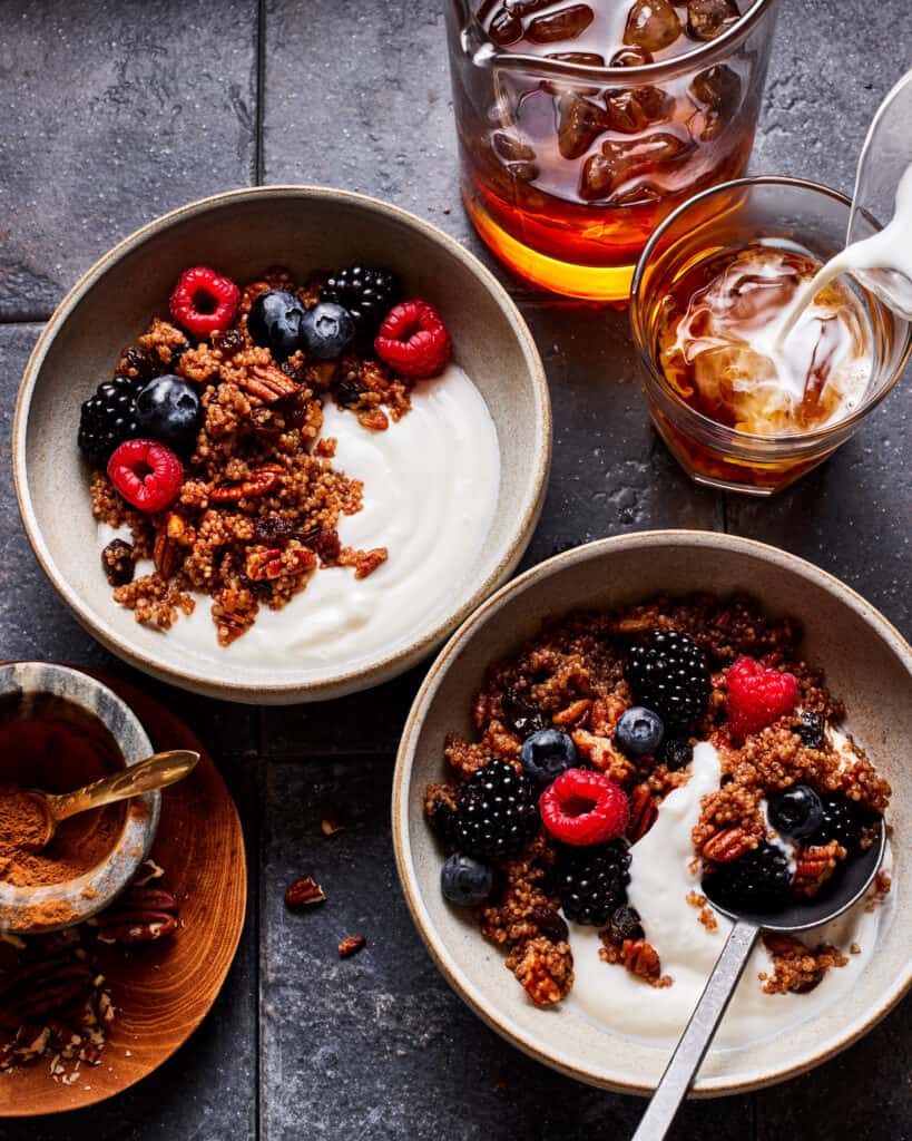 Cinnamon Toasted Pecan Breakfast Quinoa Kalejunkie