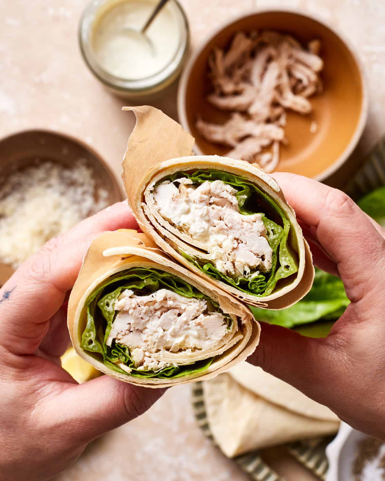 Healthy Chicken Caesar Wraps Kalejunkie