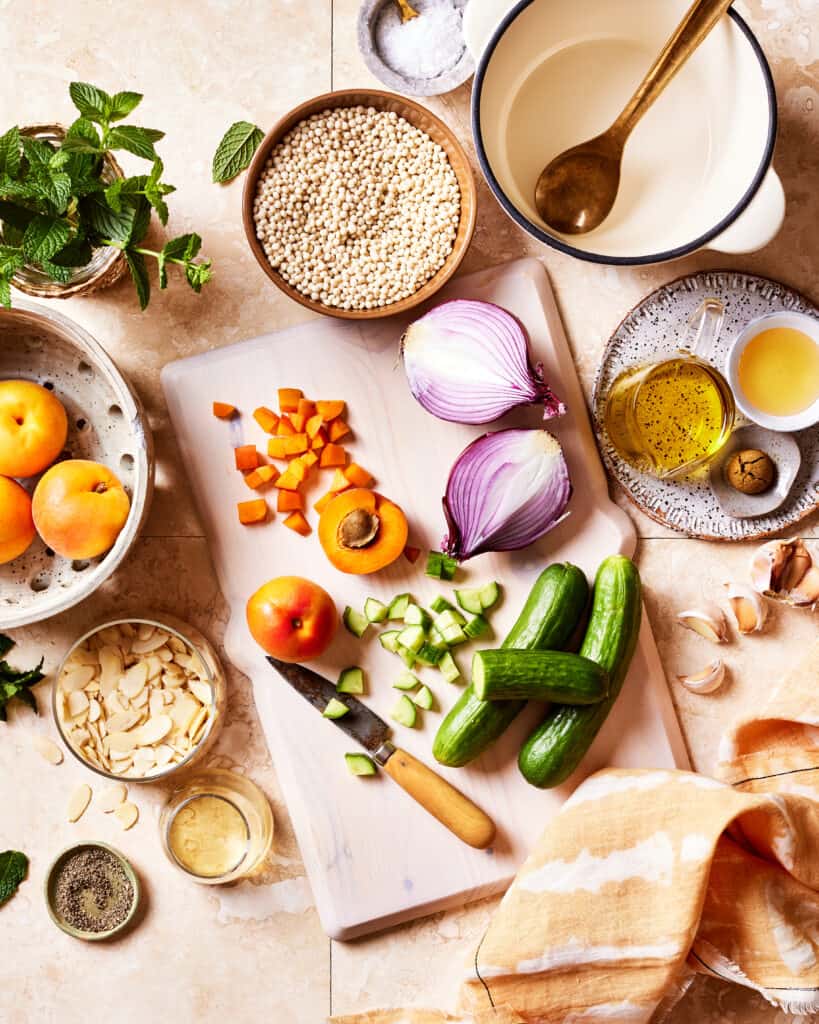 Light & Refreshing Cucumber Apricot Couscous Salad Kalejunkie