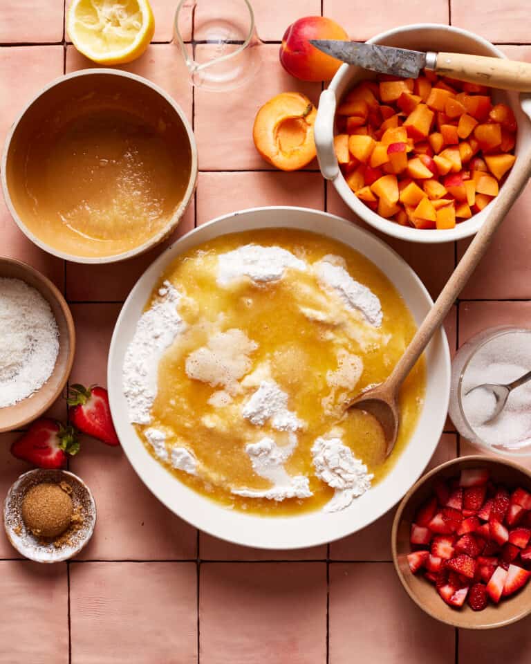 Healthy Strawberry Apricot Snacking Cake Kalejunkie