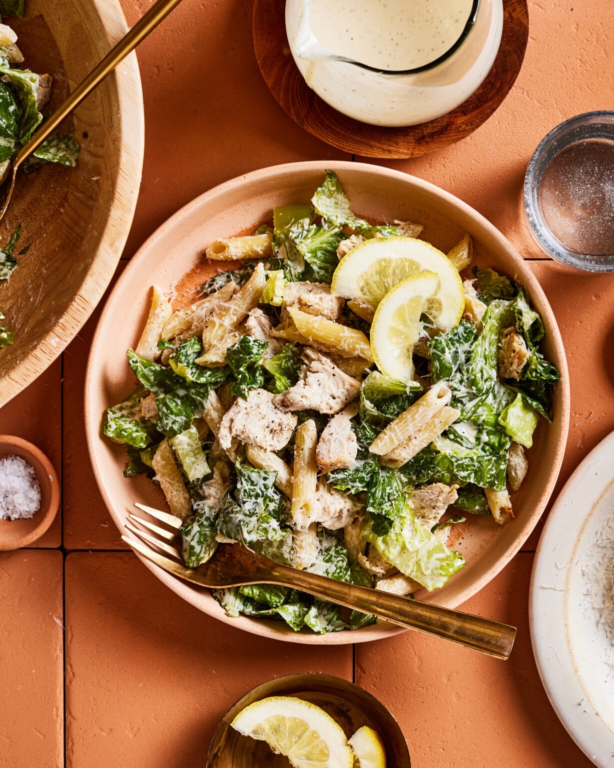 The Ultimate Chicken Caesar Pasta Salad Kalejunkie