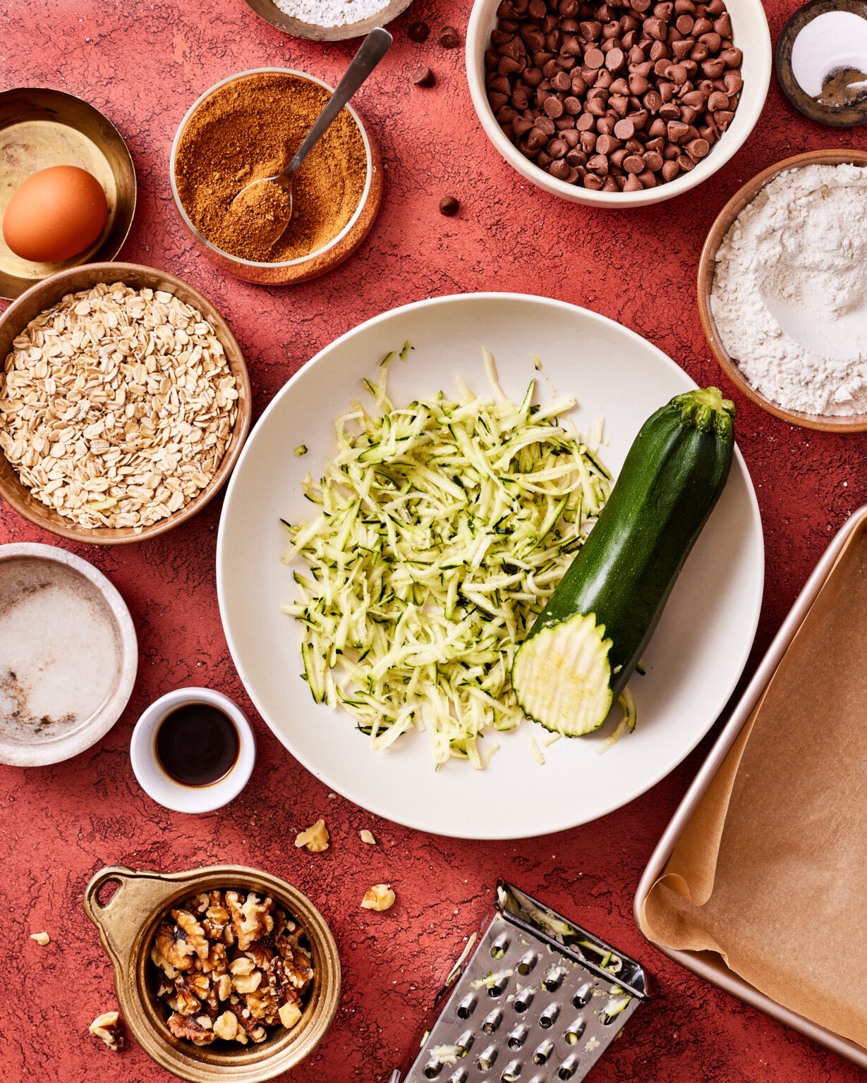 One Bowl Oatmeal Chocolate Chip Zucchini Bars Kalejunkie