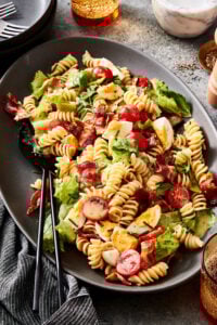 Easy BLTE Pasta Salad with Champagne Vinaigrette
