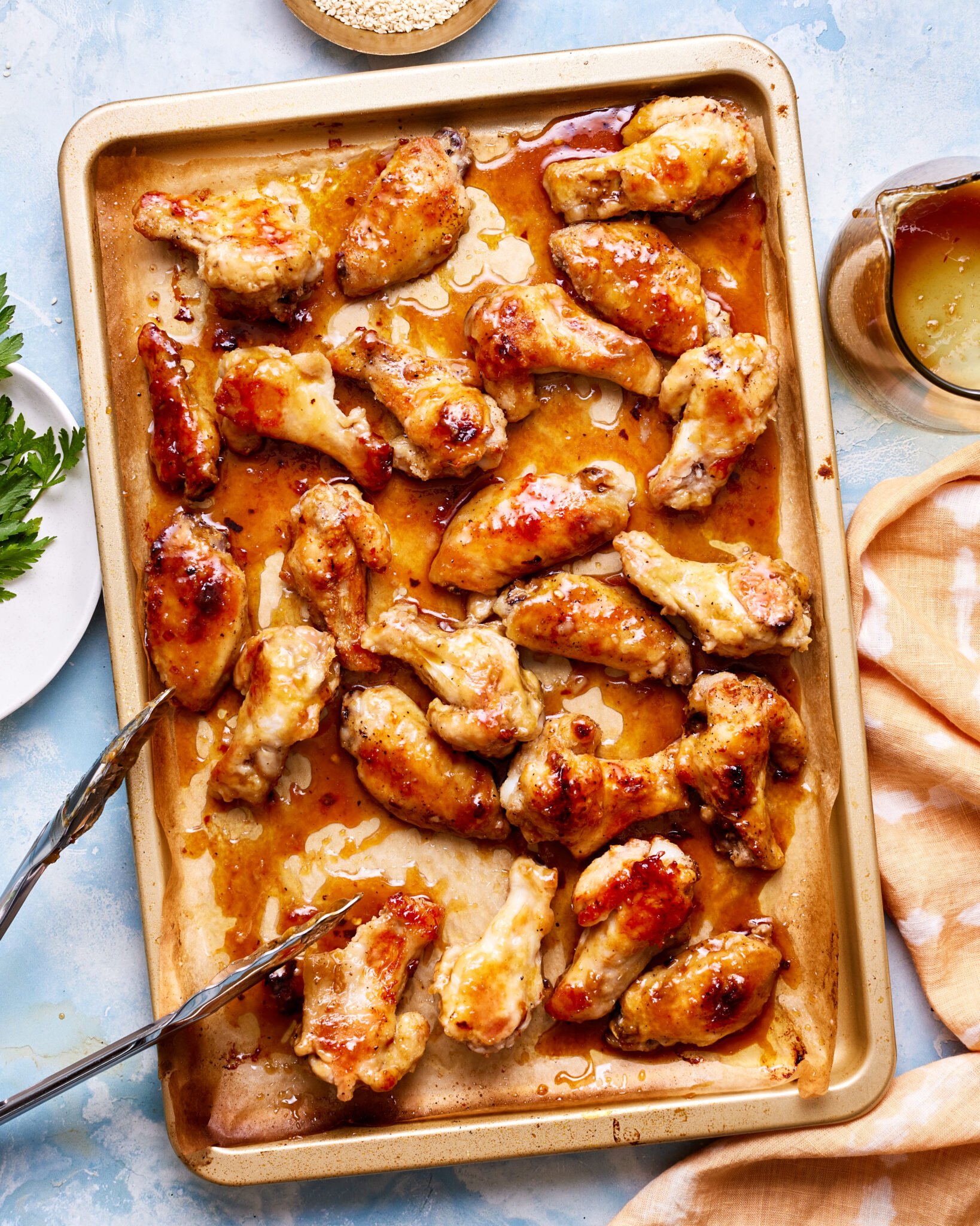 Oven Baked Sticky Honey Garlic Chicken Wings Kalejunkie