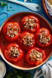 Healthy Armenian Stuffed Red Peppers (Dolma)