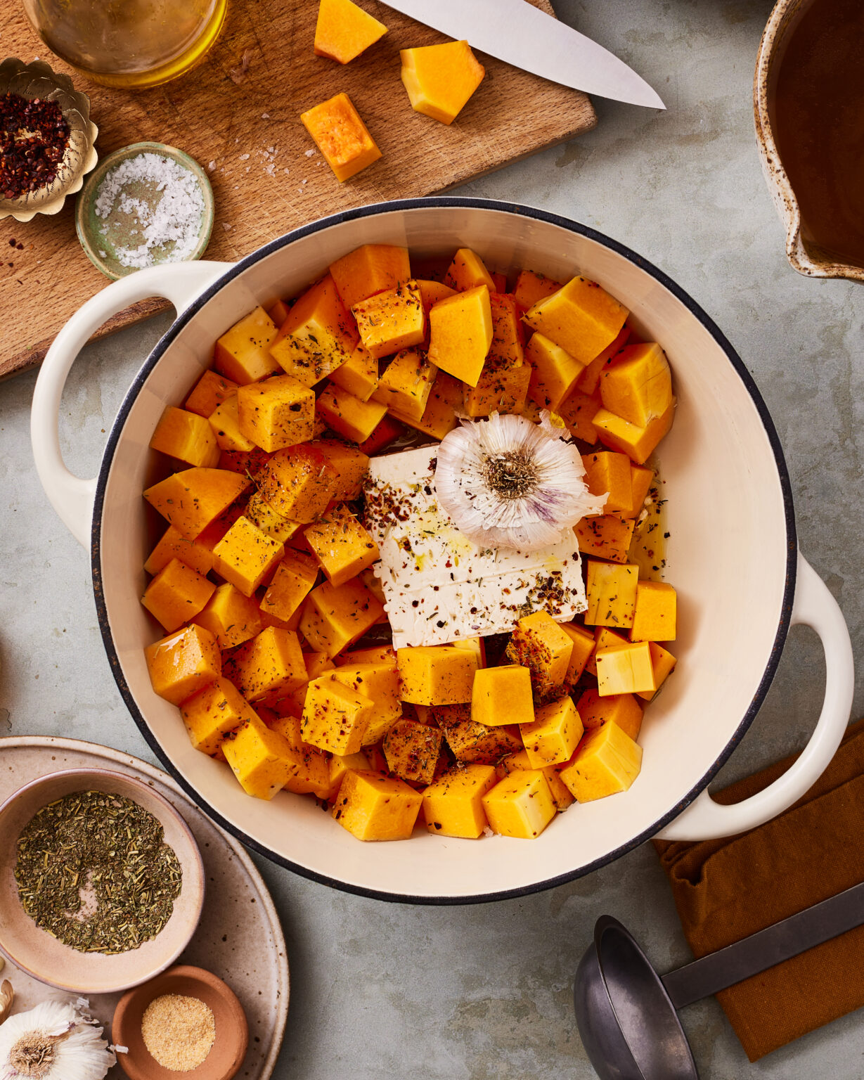 Roasted Butternut Squash Feta Soup (with Sourdough Feta Croutons) Kalejunkie