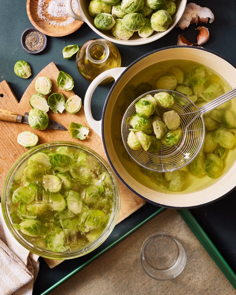 The Best Smashed Brussels Sprouts with Romesco Dipping Sauce Kalejunkie