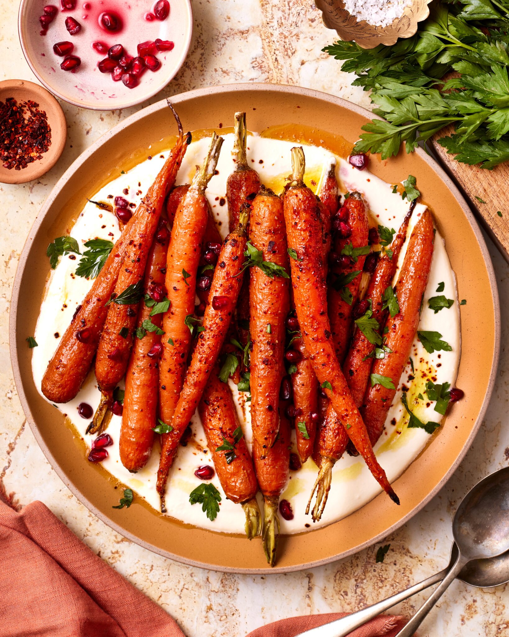 Spiced Roasted Carrots with Lemony Whipped Feta Kalejunkie