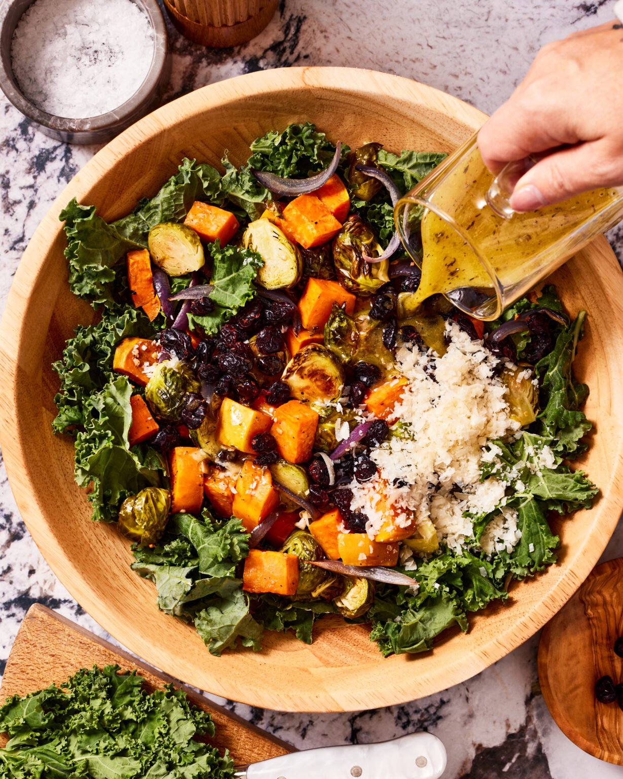 Warm Roasted Veggie Salad with Maple Dijon Vinaigrette Kalejunkie