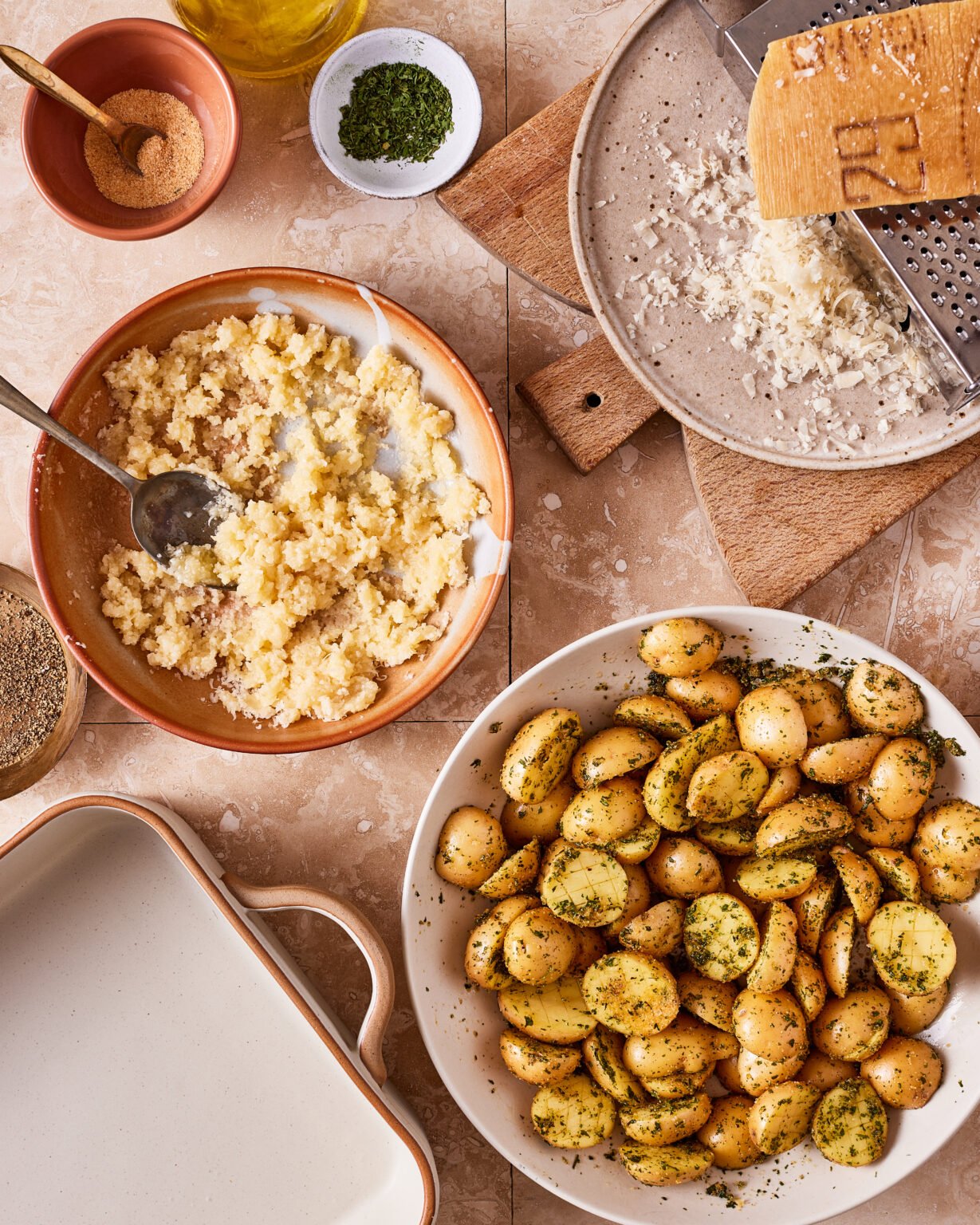 Viral Crispy Garlic Parmesan Crusted Potatoes Kalejunkie