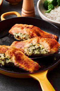 Creamy Spinach Stuffed Salmon