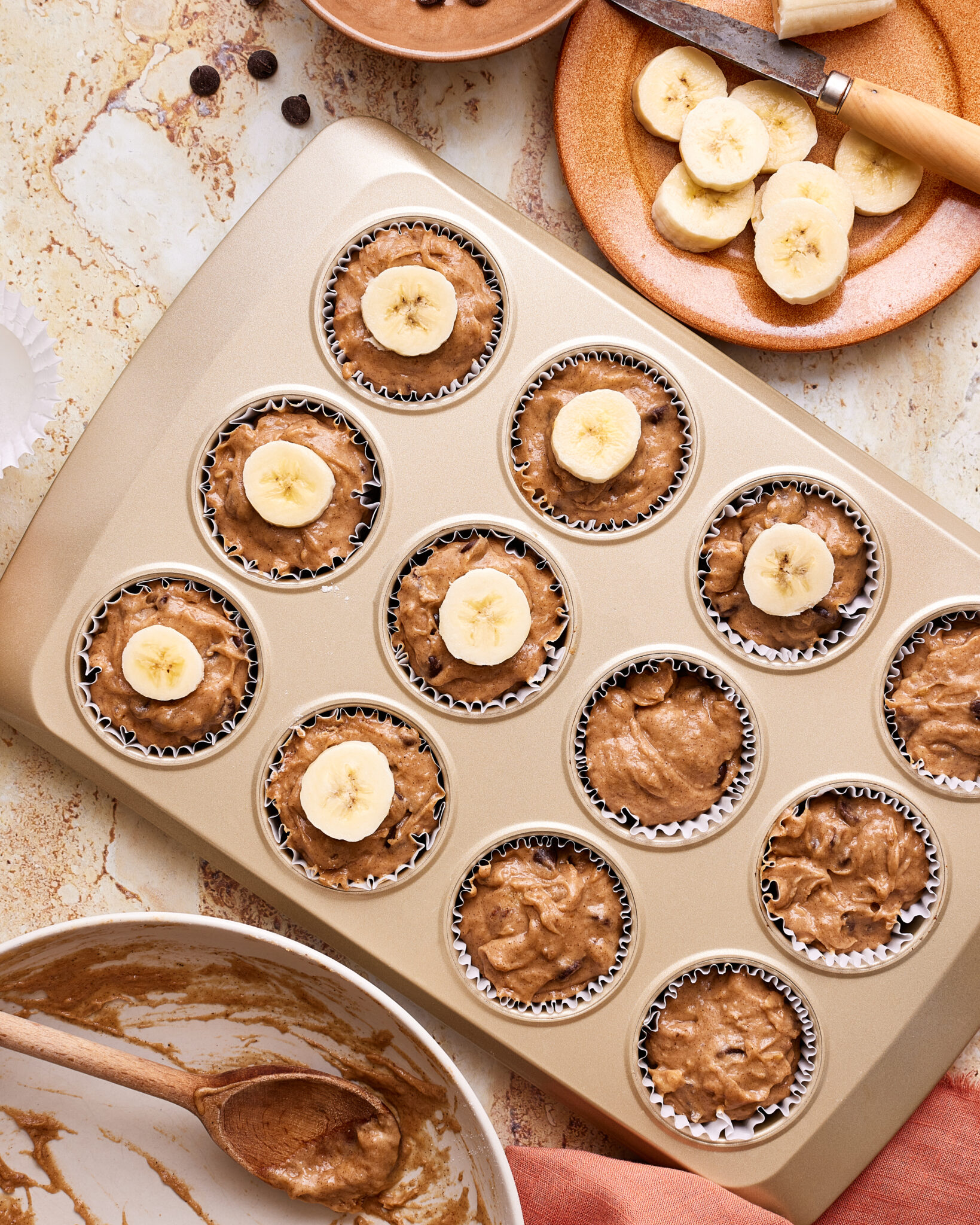 Easy Banana Chocolate Chip Protein Muffins Kalejunkie