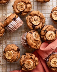 Easy Banana Chocolate Chip Protein Muffins