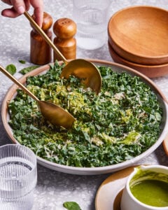 Easy Kale Salad with Parmesan and Lemon-Basil Dressing