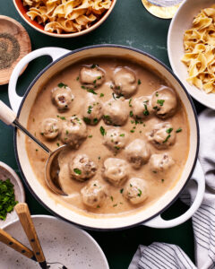 Hunter’s Favorite Baked Swedish Meatballs & Noodles (IKEA copycat)