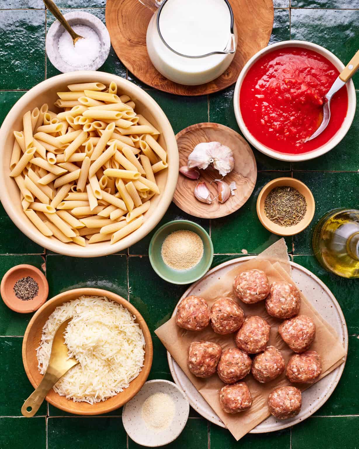 Easy Baked Penne with Meatballs Kalejunkie