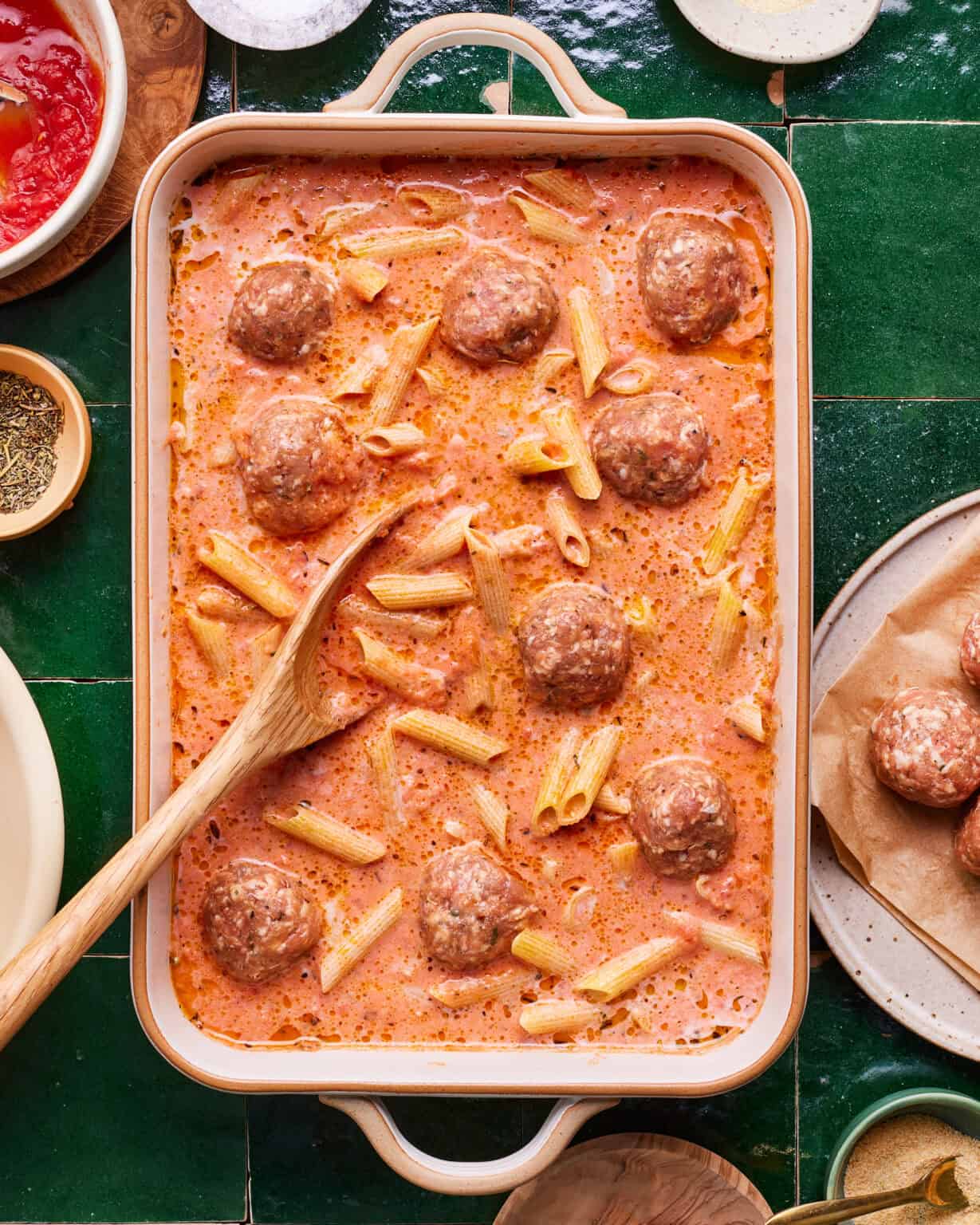 Easy Baked Penne with Meatballs Kalejunkie