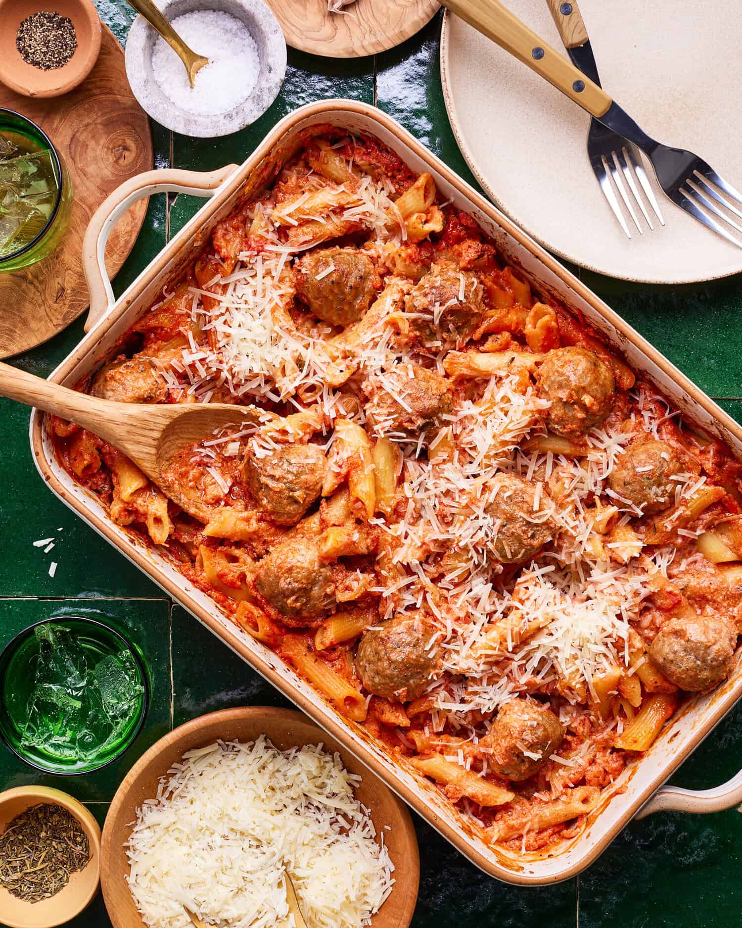 Easy Baked Penne with Meatballs Kalejunkie