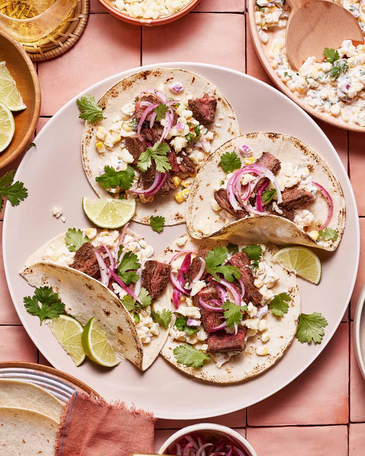 Easy Steak Tacos with Corn Salad Kalejunkie