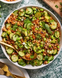 Crispy Rice Salad With Lemon Tahini Dressing