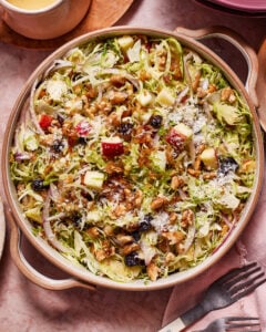 Crispy Rice Shaved Brussels Sprouts Salad