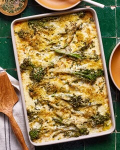 Ultimate Sheet Pan Broccolini Au Gratin
