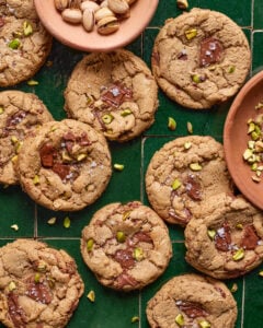 Brown Butter Milk Chocolate Pistachio Cookies