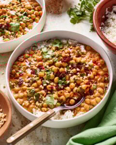 Peanut Chickpea Curry with Coconut Rice