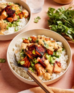 Honey Glazed Salmon Bowls