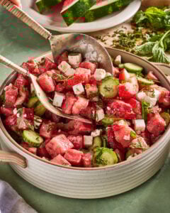 Watermelon Strawberry Cucumber & Feta Salad
