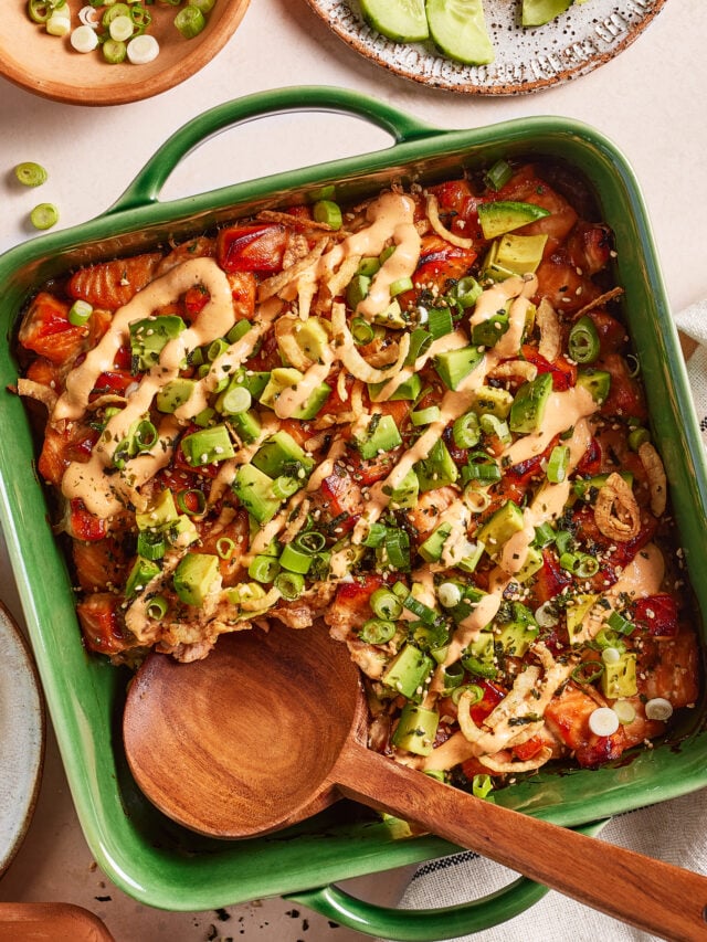 Teriyaki Salmon Sushi Bake