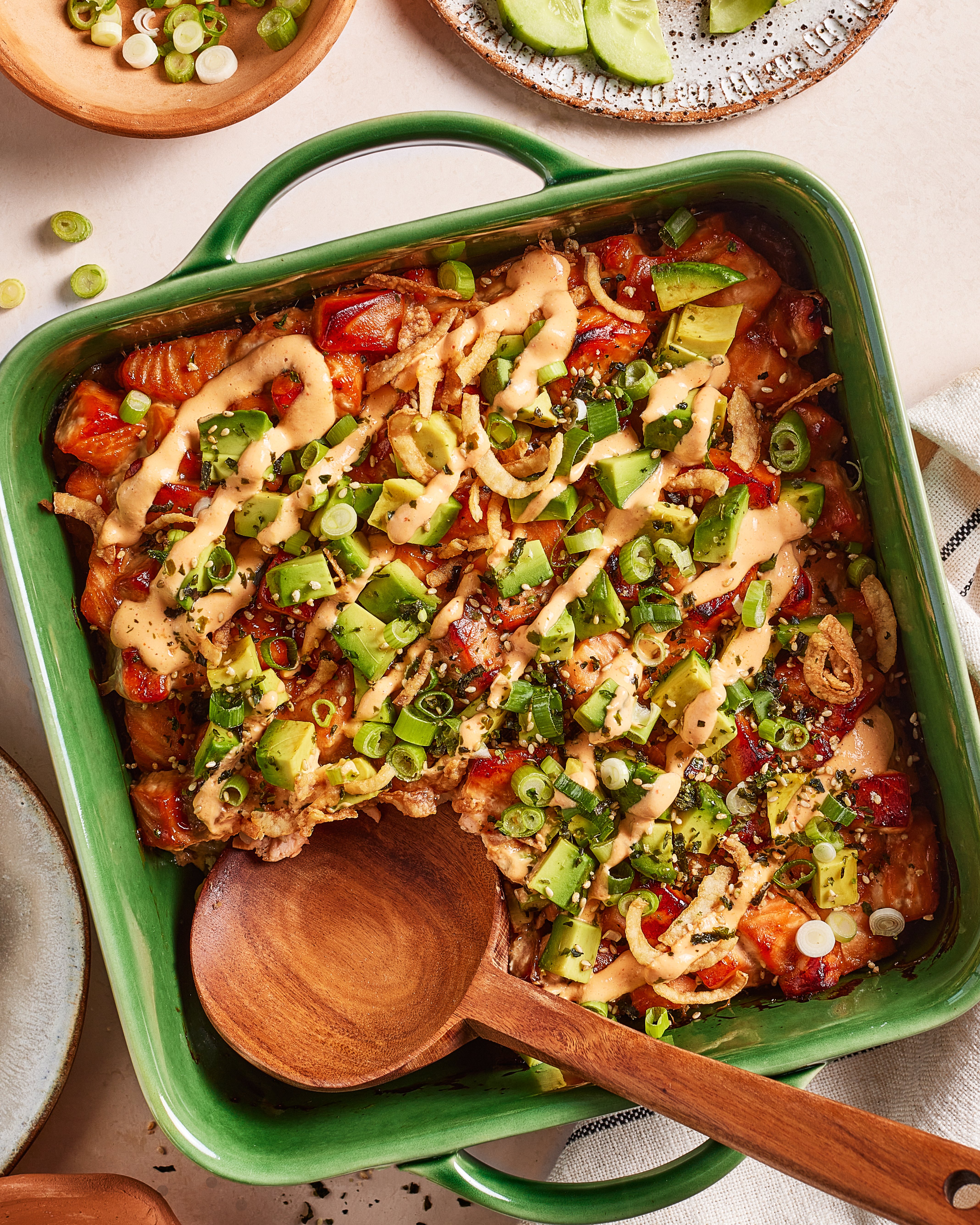 Teriyaki Salmon Sushi Bake