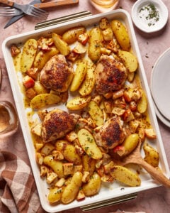 Sheet Pan Honey Dijon Crispy Chicken