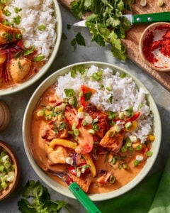 Saucy Salmon Curry Rice Bowls