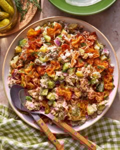 Crunchy Pasta Tuna Salad with Lemon Yogurt Dressing