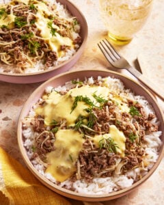 Cabbage & Beef Avgolemono Bowls