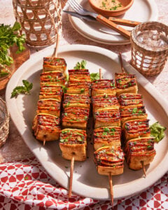 Middle Eastern Tortilla Chicken Kebabs