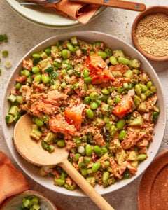 Crunchy Quinoa Bang Bang Salmon Salad