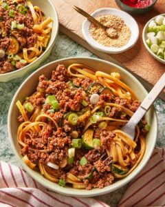 Saucy Beef & Zucchini Gochujang Pasta