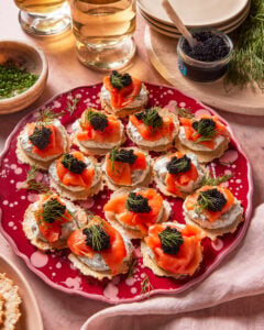 Herby Smoked Salmon Caviar Bites