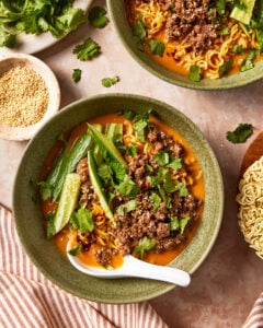 Sticky Beef Miso Ramen Bowls
