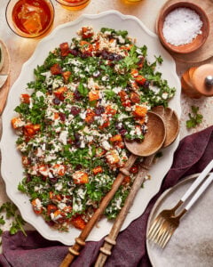 Sheet Pan Roasted Sweet Potato Kale Salad