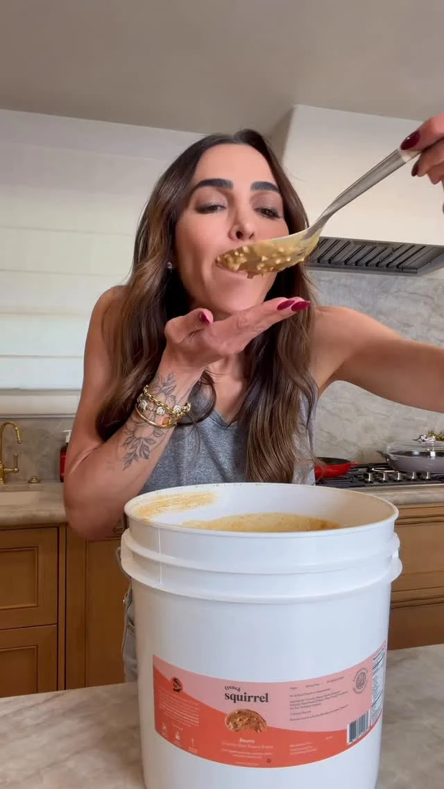 Well, now that I received a gift of 15 pounds of peanut butter, what recipes do you want to see? 👀 ty @frenchsquirrel.co