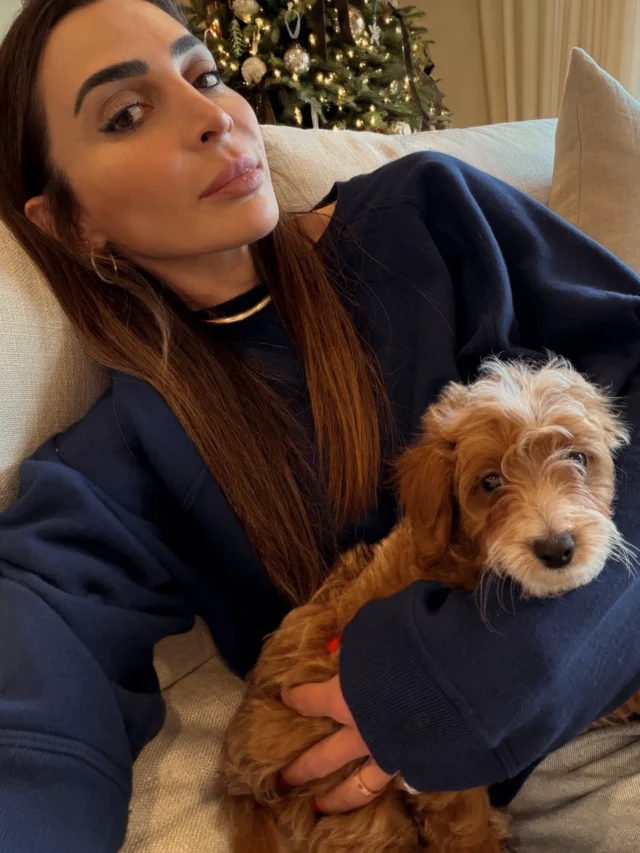 People kept asking when I’m having a third child, so everyone please meet Logan, our Christmas puppy 🐶 #dogmom