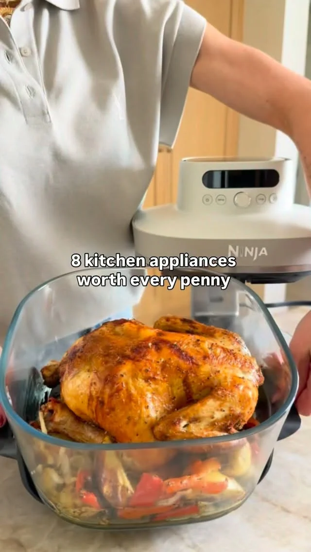 These are the kitchen appliances I use on repeat. Some are everyday staples and some are total game changers, but every single one makes cooking easier and more fun.

Comment LINKS to get a link to all of my favorite kitchen appliances!!