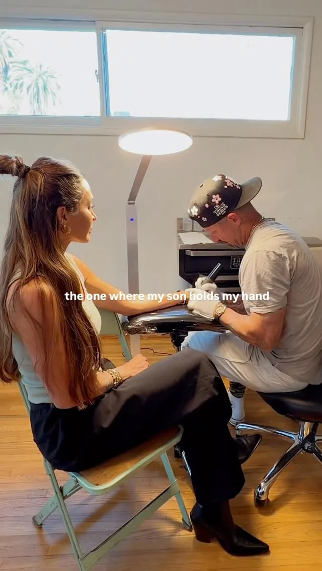 This tattoo is special—it’s where my older son, Gavyn, holds my hand. Each star is where his fingers rest on my hand. This way, even when he’s all grown up, I will always remember the exact spot where he held my hand and what that felt like 🤝. And of course, I went to the best in LA, my friend @winterstone.